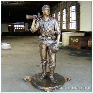 Estatua del soldado de bronce del tamaño de la vida occidental